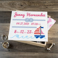Personalized Baby Keepsake Box Large Pink Nautical - Lasting Memory