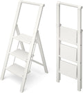 HillhutApex 3 Step Foldable Aluminum Step Ladder with Handgrip
