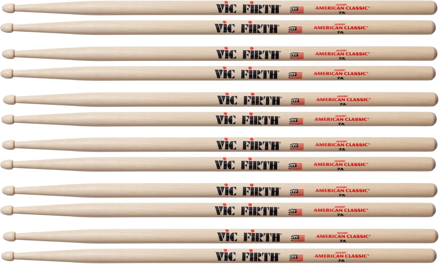 Vic Firth 7A Wood Tip Drum Sticks Bundle for Musicians