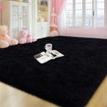Black Rugs for Living Room 6x9 Area Rug - Large Fluffy Shag