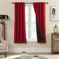 100% Blackout 340 GSM Curtain Panels - Full Light Blocking Red