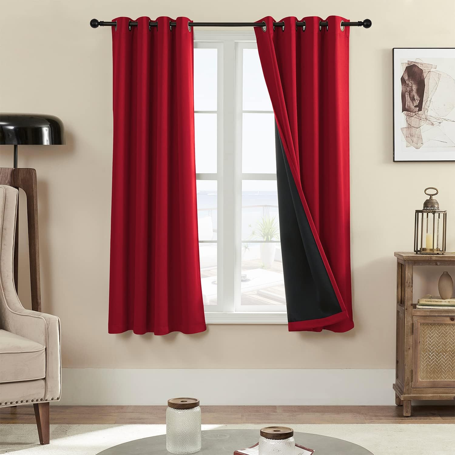 100% Blackout Curtain Panels for Bedroom and Living Room Use