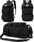 Solid color gym duffel backpack for travel - Black lightweight