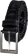 DOCKERS mens Braided Belt - Fully Adjustable Leather Belt