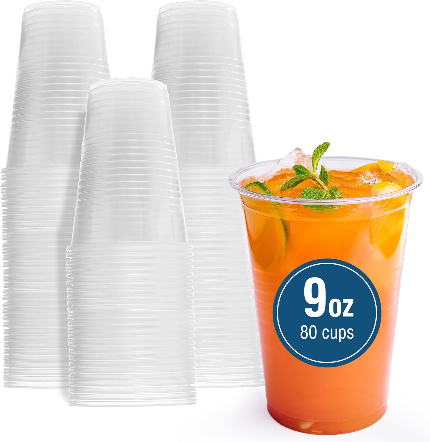 80 Clear 9 oz Disposable Cups - Perfect for Any Occasion!