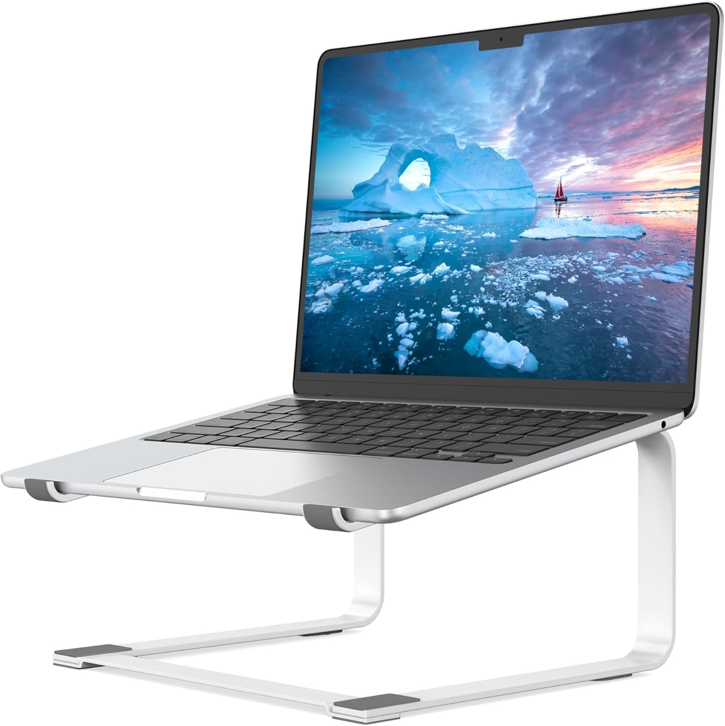 SOUNDANCE White Laptop Stand - Ergonomic PC Elevator