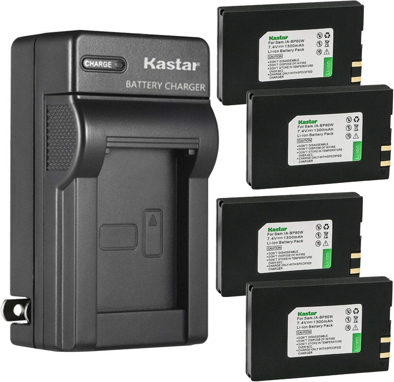 Kastar 4-Pack Battery and AC Wall Charger for Samsung Devices