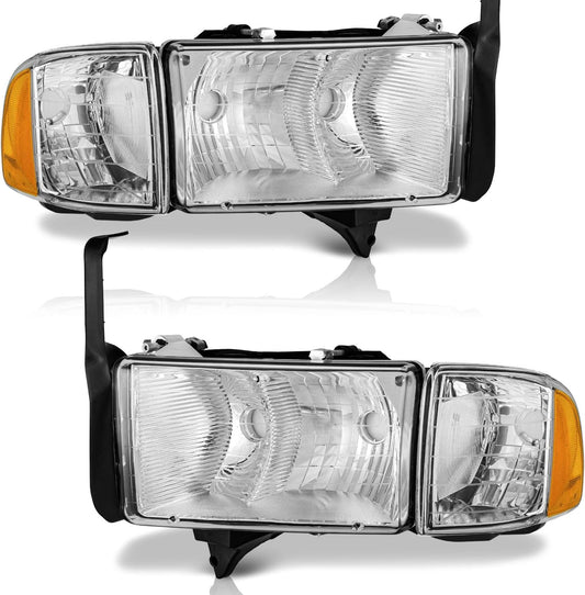 Headlights Assembly for 1999-2002 Dodge Ram 1500 Sport Models