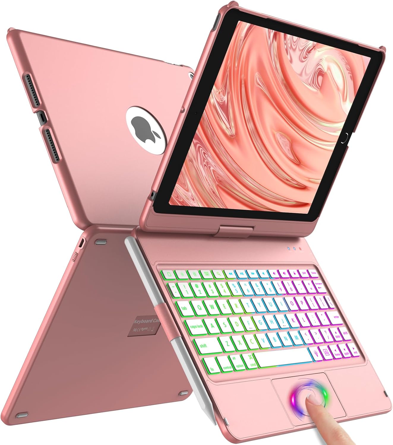 aMZCaSE Keyboard Case for iPad 9th Gen with Colorful Backlight