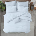 Queen/Full Duvet Cover Set 100% Egyptian Cotton Sateen - Sky Blue