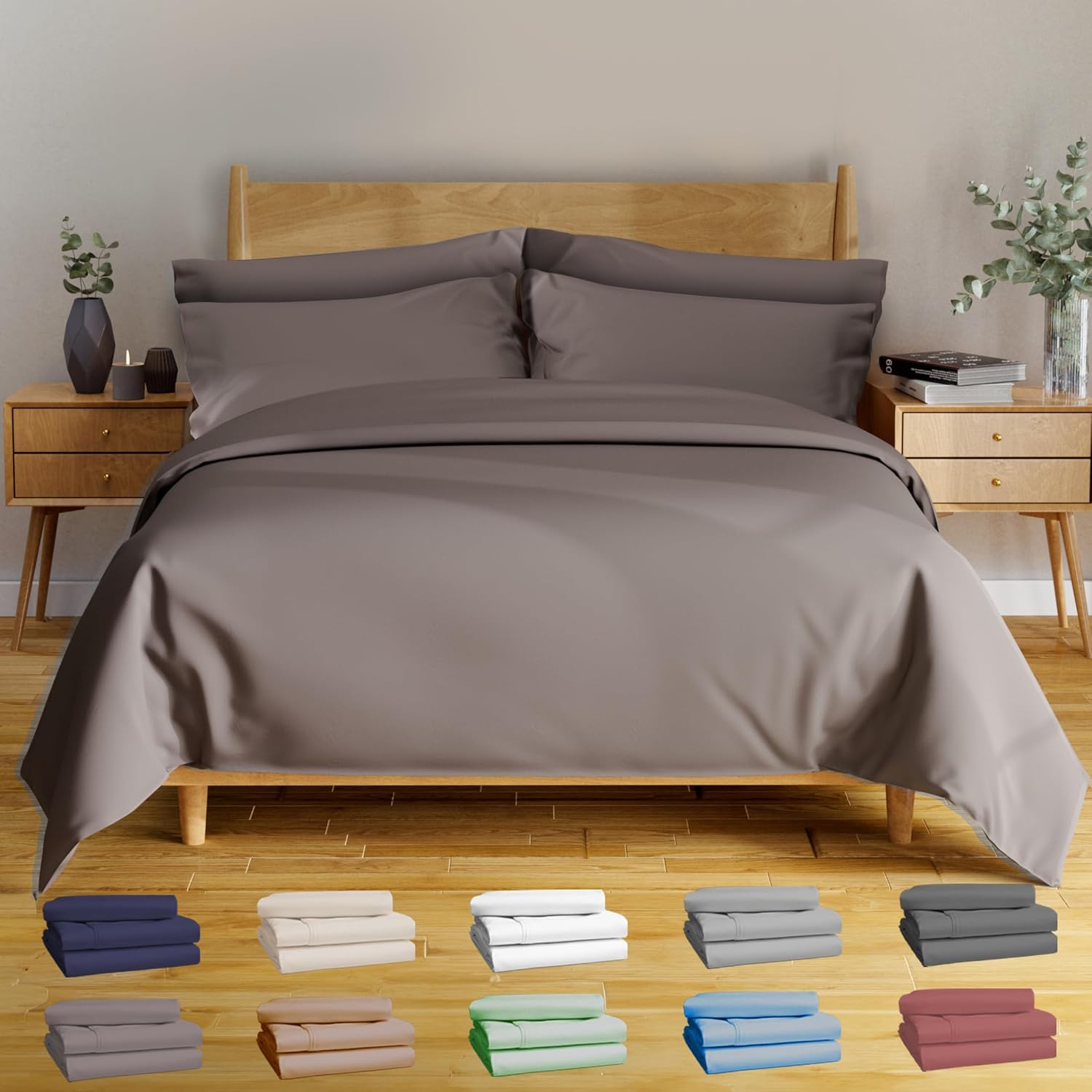 BAMPURE Luxury Series Full Sheet Set - Soft Bamboo Sheets