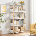 5-Tier Wooden Open Bookcase - Modern Display Bookshelf with Solid Wood