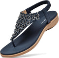 Littleplum Womens Sandals Arch Support Slingback Rhinestone Flats will