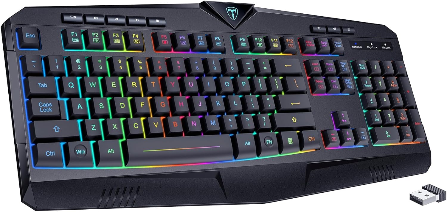 Rechargeable RGB Gaming Keyboard - Silent Keys, Anti-ghosting