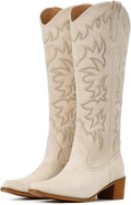 IUV Cowboy Boots For Women Knee High Western Cowgirl Boots - Chunky
