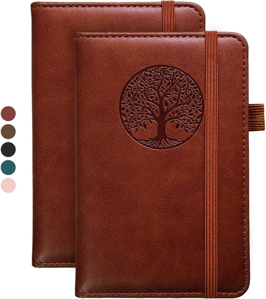 2 Pack Mini Leather Journals - Carry Anywhere!