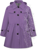 Girls Waterproof Hooded Trench Coat Rain Jacket - Lightweight