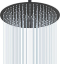 16 in Matte Black Round Ceiling Rainfall Shower Head - Spa Coverage