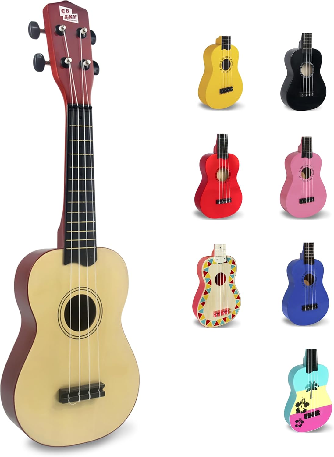 CB SKY Natural Soprano Ukulele for Beginners & Students