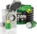50 Amp Generator Cord 20FT and Power Inlet Box - Waterproof Combo Kit