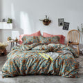 Bohemia Duvet Cover Set King - Green Gold Elegant Bedding