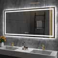 LED Bathroom Mirror 60 in x 32 in with Front and Backlight - Stepless