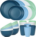 Quatish 32 Piece Plates and Bowls Set for 8 - Durable Outdoor