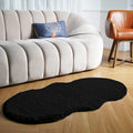 Black Shag Rug 2x4 - Fluffy Faux Rabbit Fur Rug for Bedroom