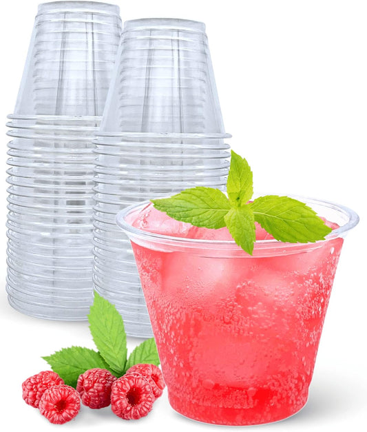 Elegant 9 oz Clear Party Cups - 50 Pack