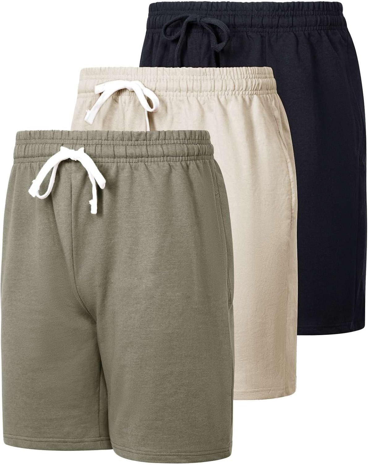 Real Essentials Men's Cotton 9in French Terry Lounge Shorts