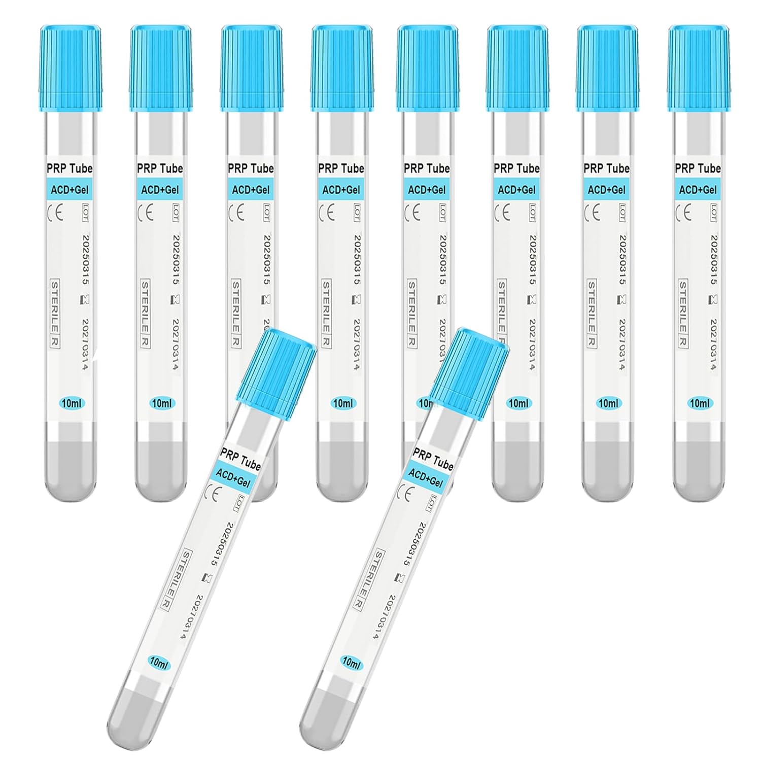 10-Pack 10ml PRP Gel Tubes for Efficient PRP Separation