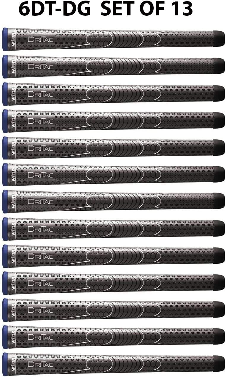 Winn Dri-Tac Dark Gray Golf Grips Bundle - All-Weather Comfort