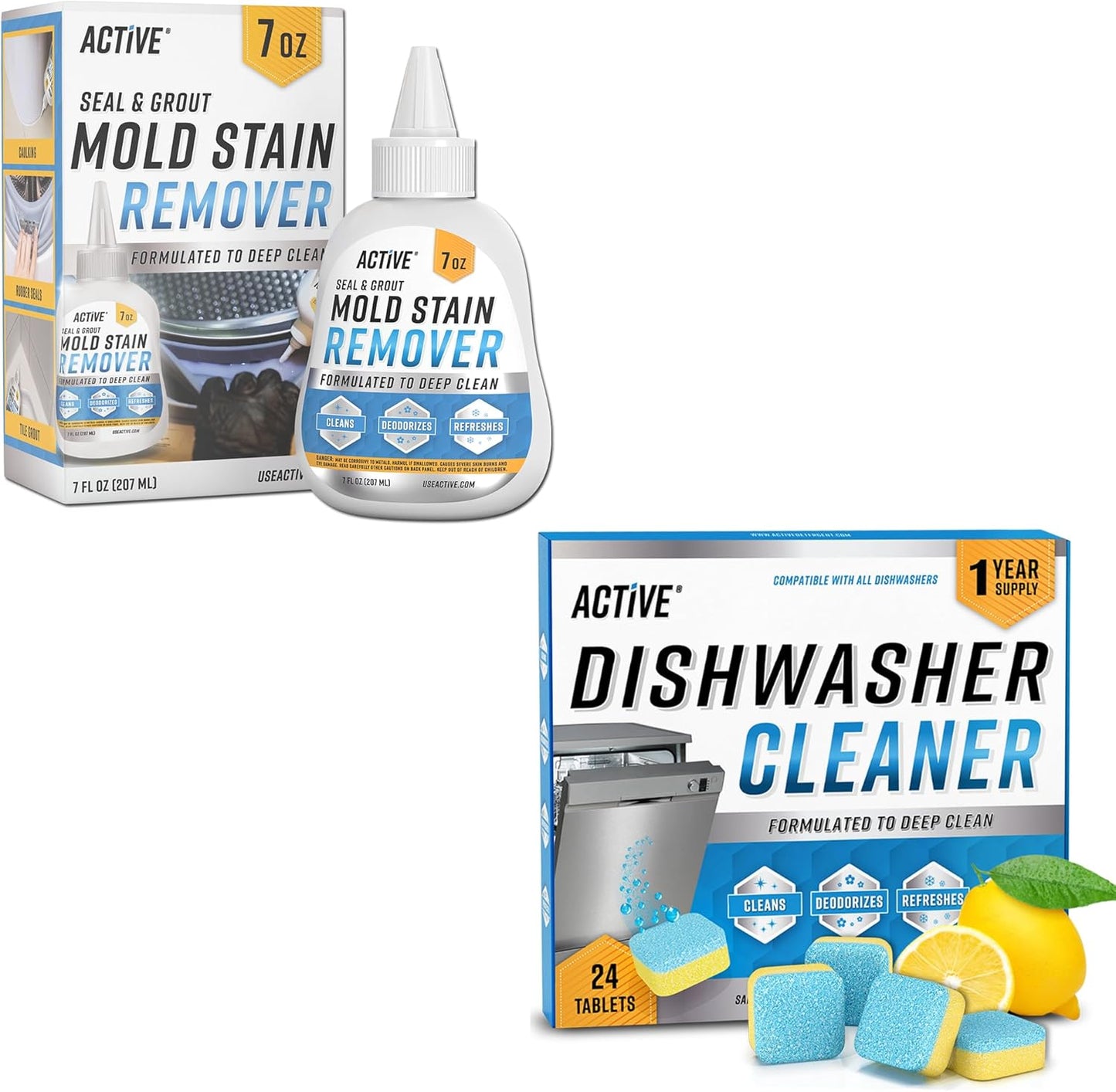 Ultimate 2-in-1 Cleaning: ACTIVE Dishwasher Cleaner & Mold Remover