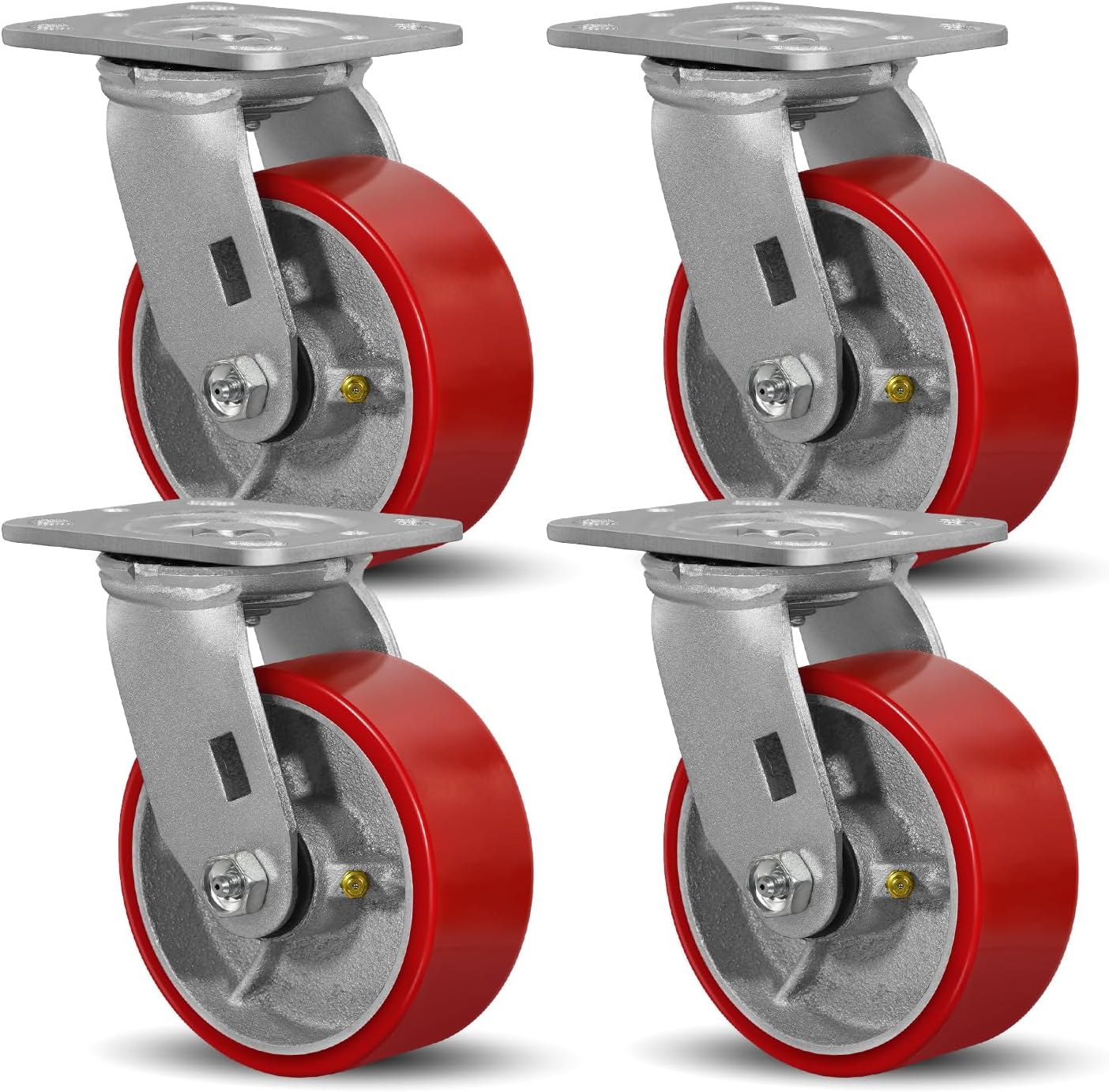 Heavy Duty Industrial Caster Wheels - 4000 lbs Capacity Set of 4