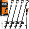 Ground Anchors Tent Stakes Trampoline Anchors 14in - Heavy Duty 4 Pack