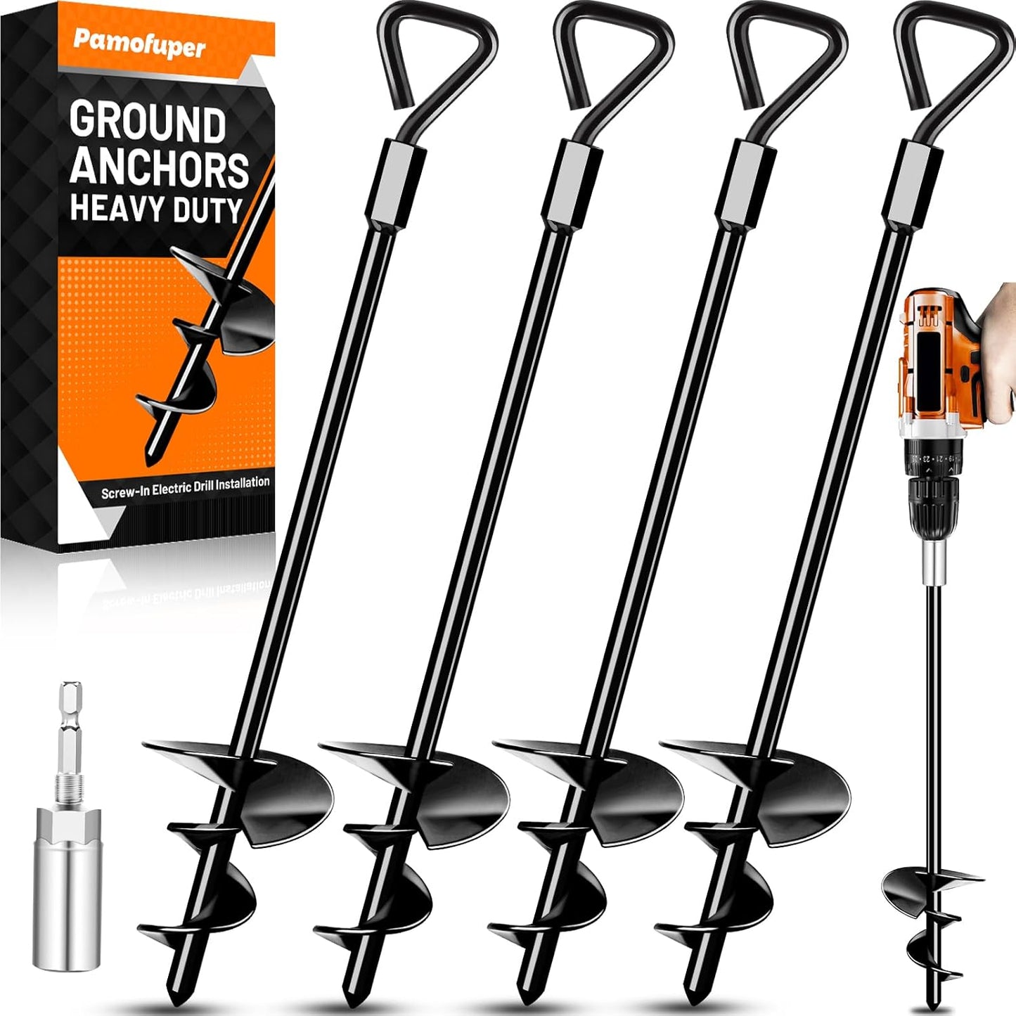Heavy Duty Ground Anchors for Tents and Trampolines - 14in