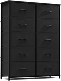 Sweetcrispy Tall Dresser with 10 Drawers - Large Fabric Storage Chest