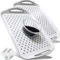 Non Slip Serving Tray Set, Silicone Grips, Dishwasher Safe, KAQAHIDO