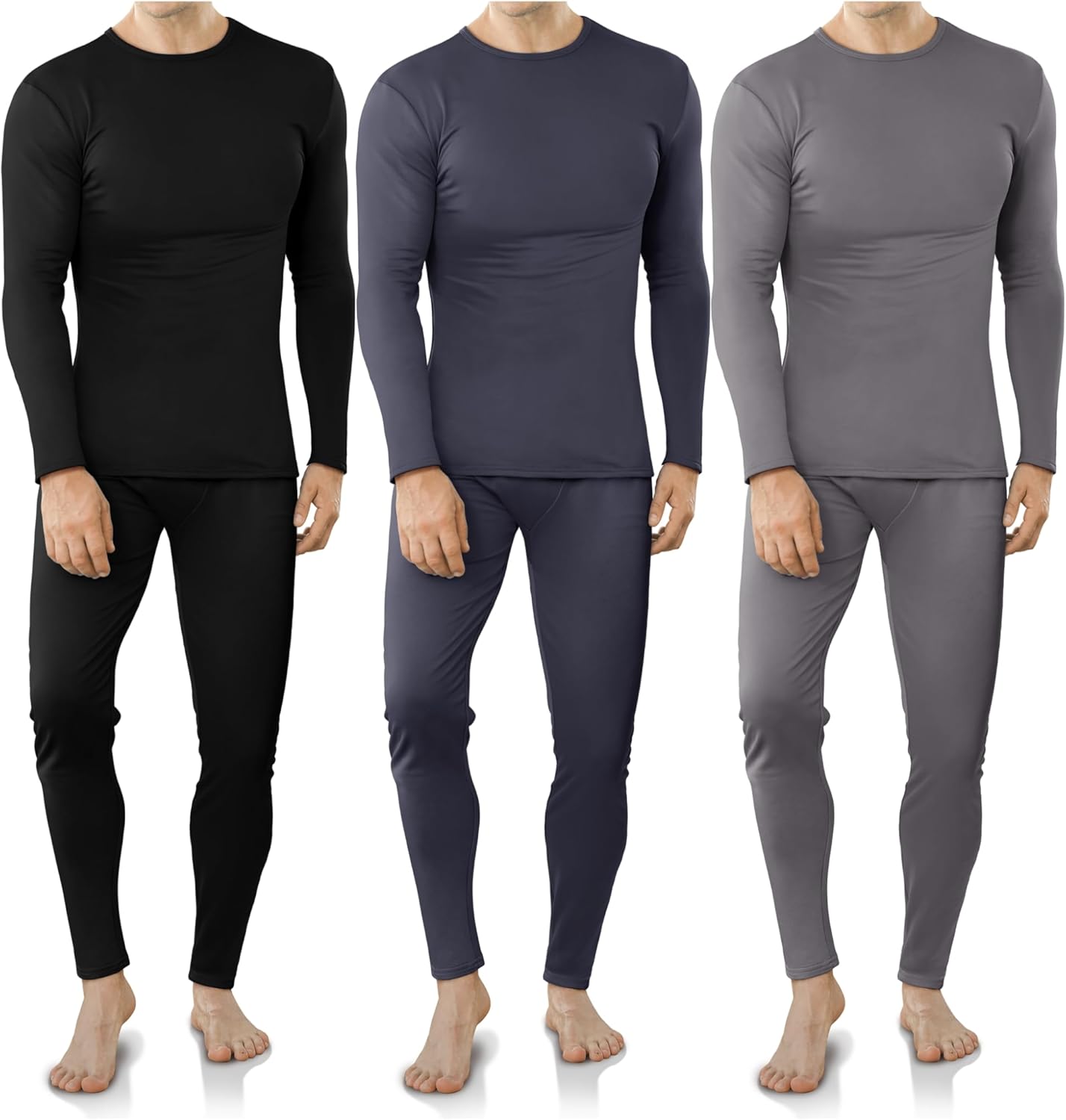 VZV Thermal Underwear for Men: Fleece Lined Long Johns Set