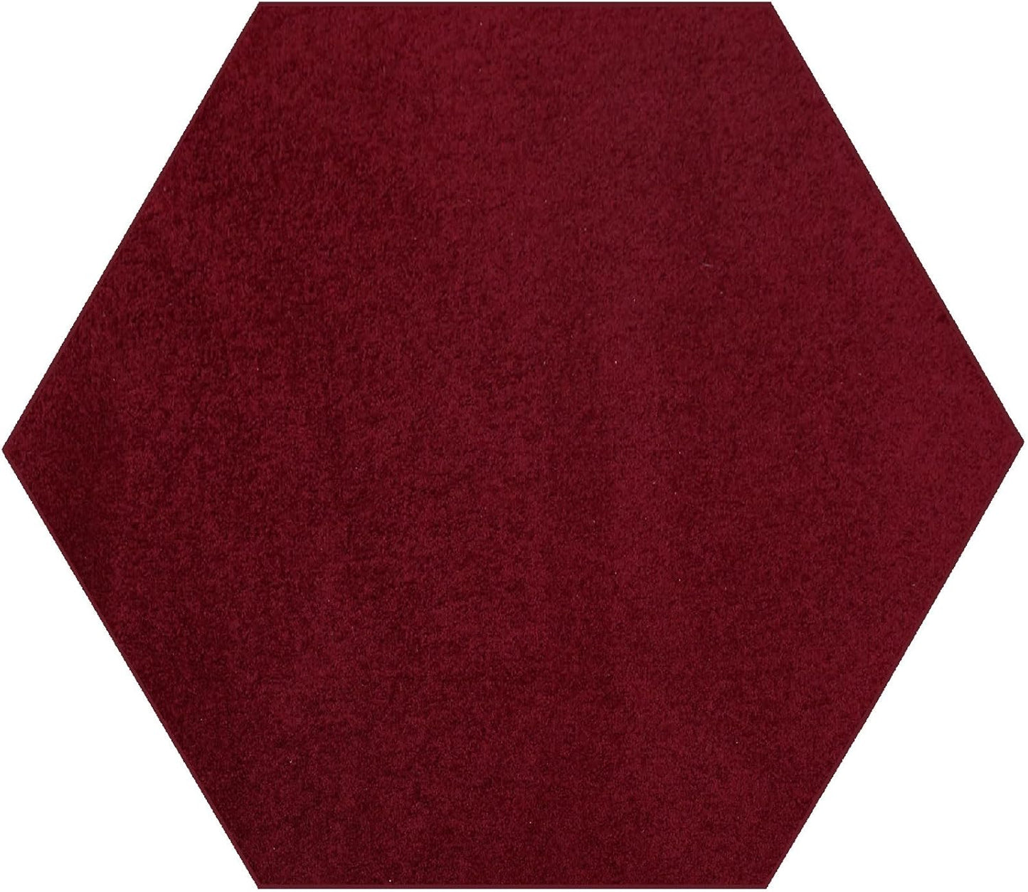 Pet Friendly Solid Color Area Rugs Burgundy - 7ft Hexagon Design