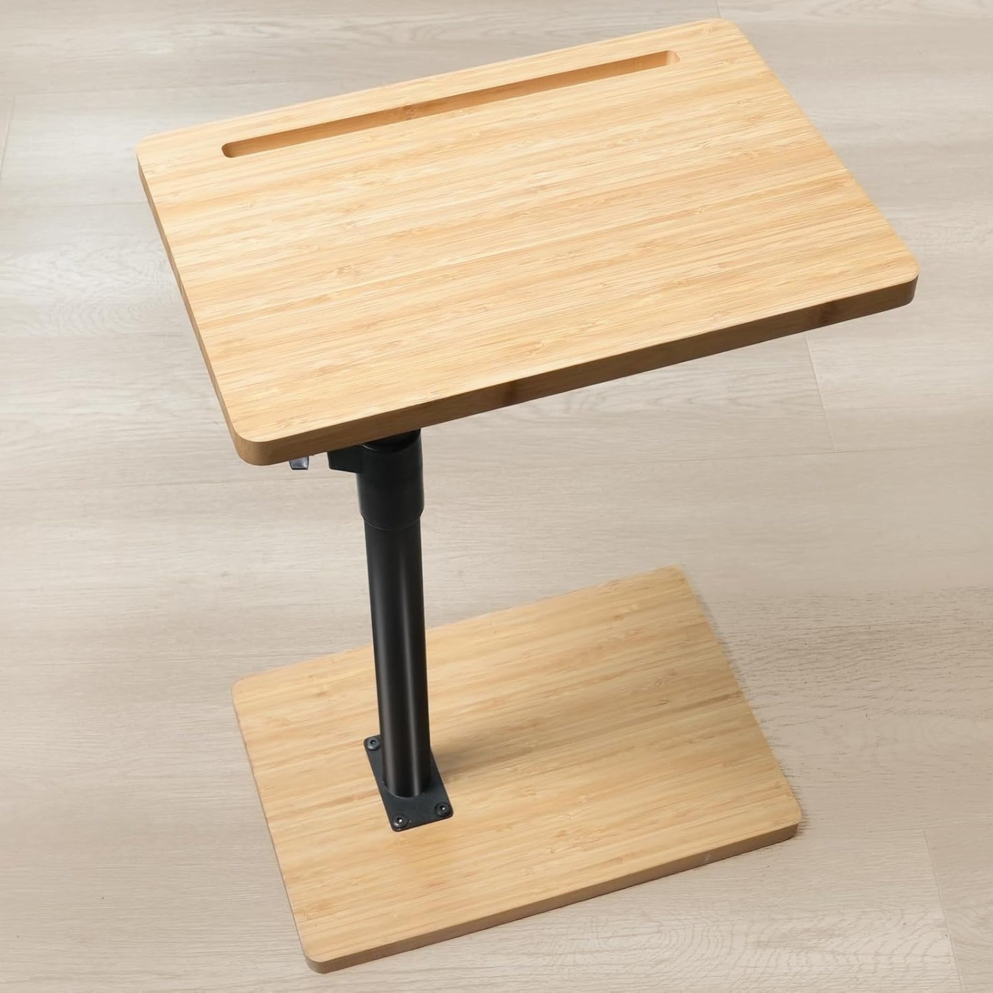 Height Adjustable Sofa Tray - 360 Rotatable Bamboo Table