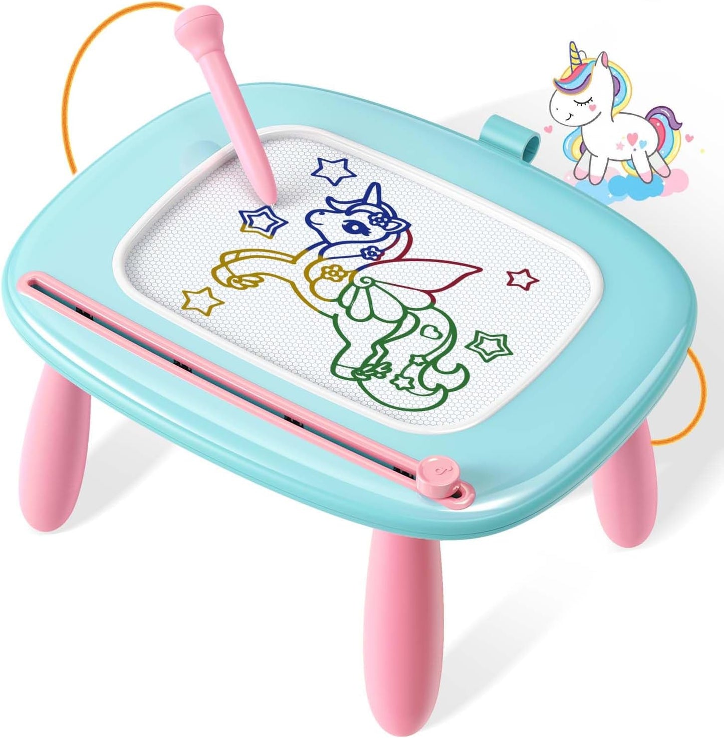 Magnetic Doodle Board for Toddler Girls - Educational Fun! - Seimome - Mint Blue