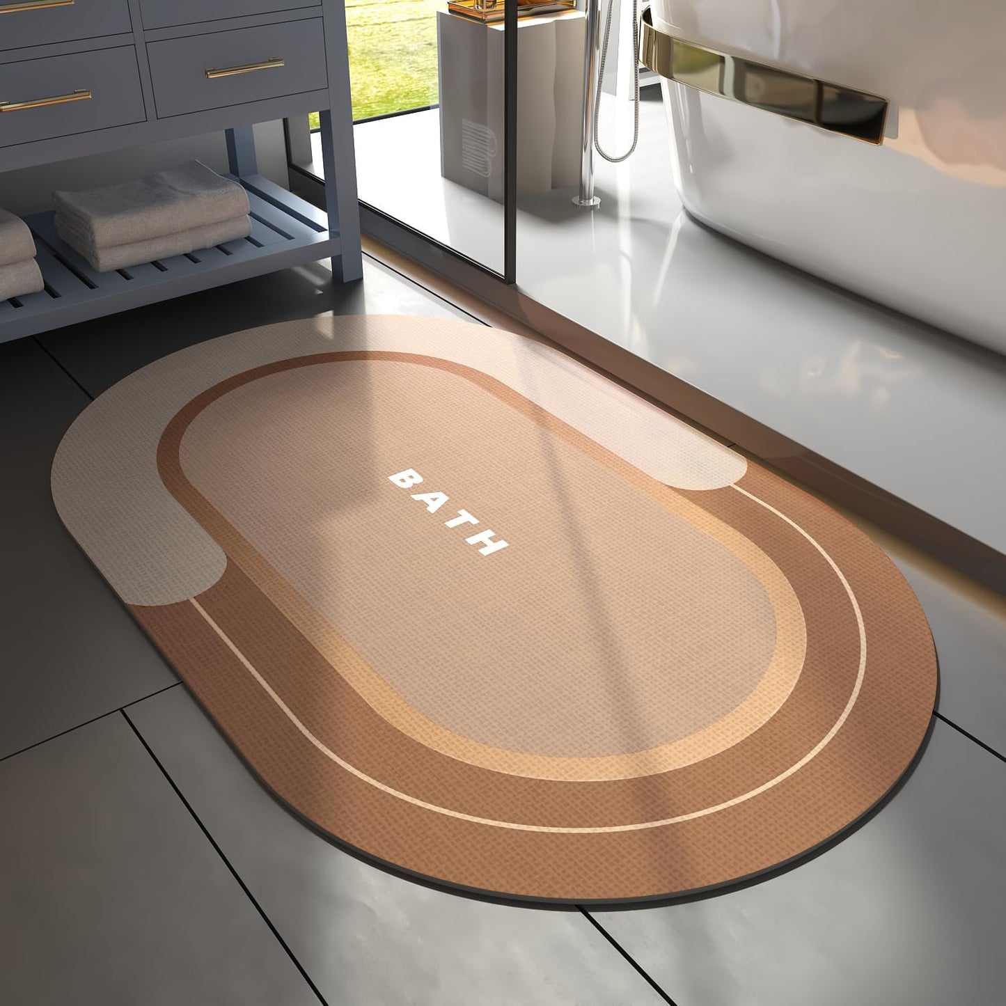 MontVoo Bath Mat - Non Slip Quick Dry Stain Resistant Rug