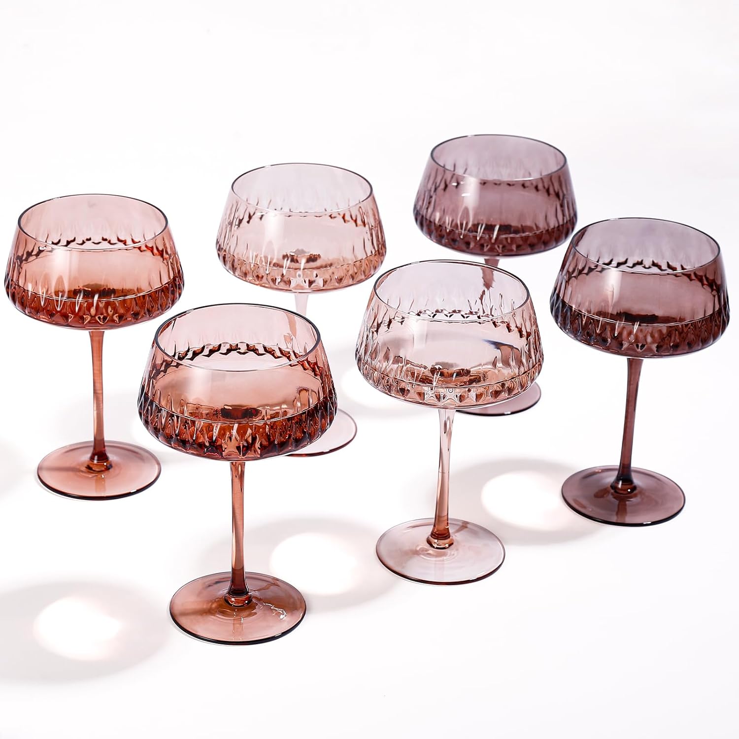 Amber Martini Glasses Set of 6 for Stylish Cocktail Enjoyment