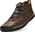 Mens Leather Ankle Chukka Boots Mid Top Loafers - Lightweight Comfort