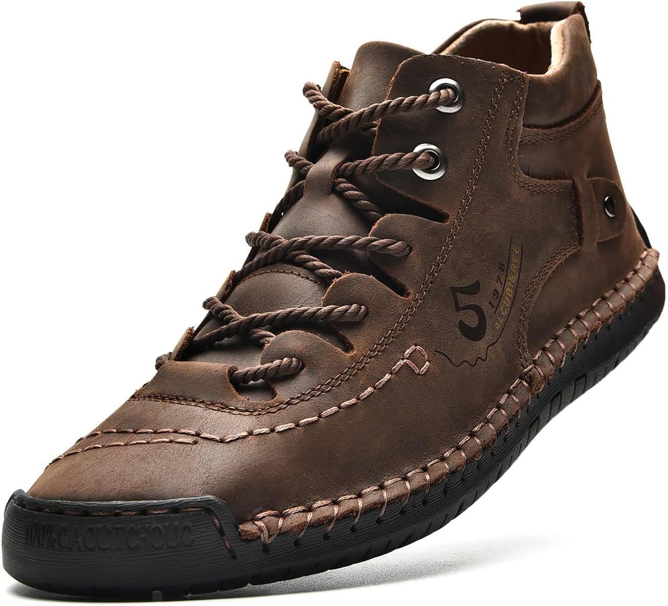 Alcubieree Mens Casual Leather Shoes for Stylish Comfort