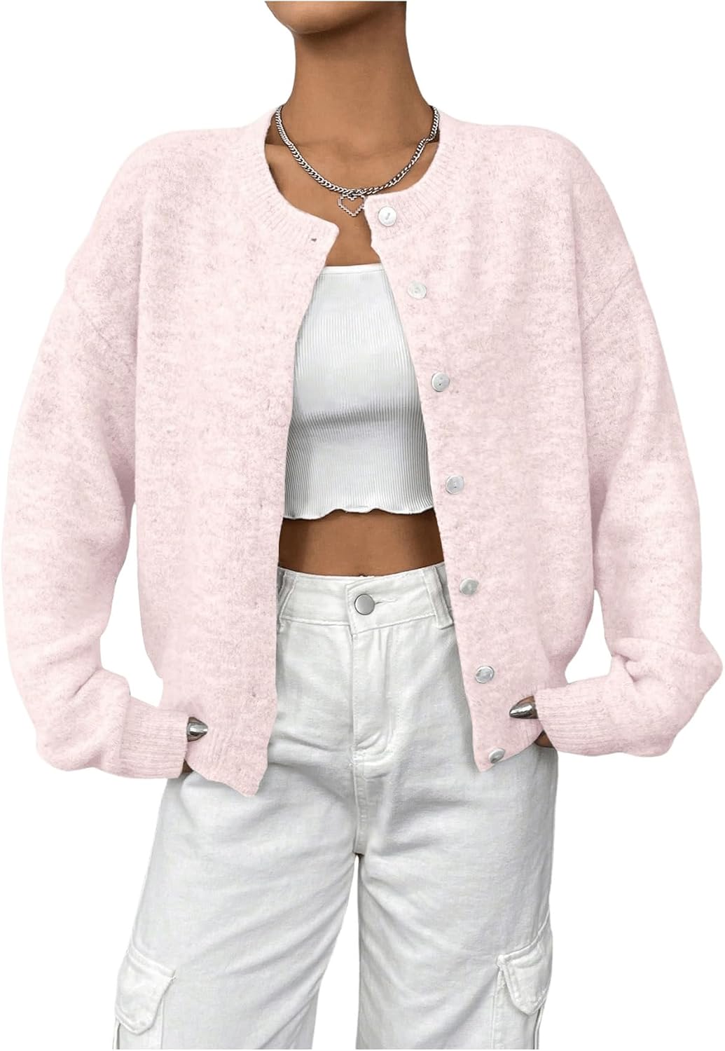 GORGLITTER Women's Button Up Knit Cardigan for Fall Fashion