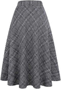 Long Plaid Wool Skirt High Waist A-Line Maxi - Warm Fall/Winter Shoes