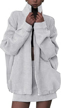 Women 2 Piece Fall Lounge Set Zip Up Sweatshirt with Skort
