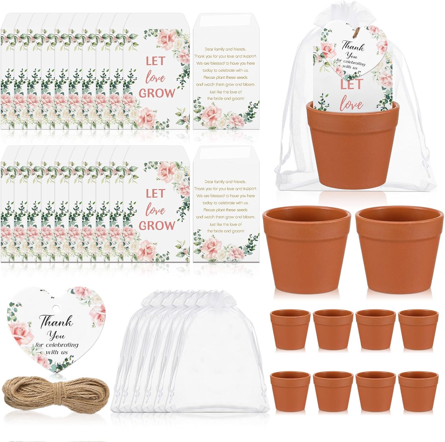 Let Love Grow Wedding Favors with Seed Packets and Tags